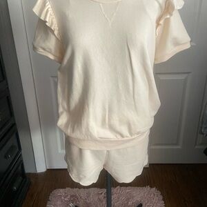 LC Lauren Conrad Cream and Gray Lounge Set